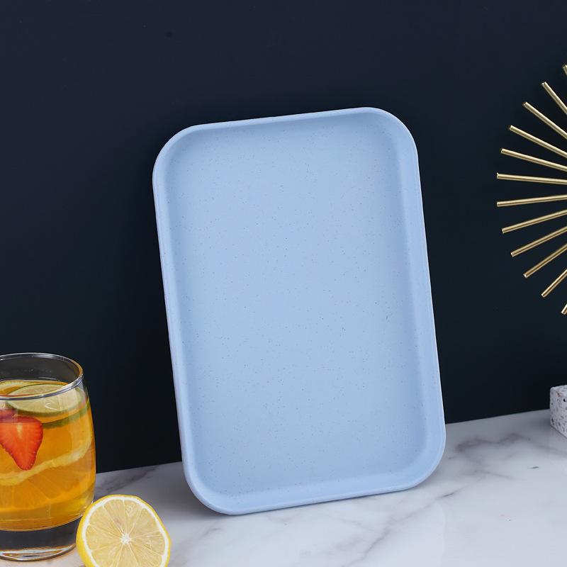 Wheat Straw Multifunctional Tray: Rectangular Tea Set, Fruit, or Puzzle Storage Solution