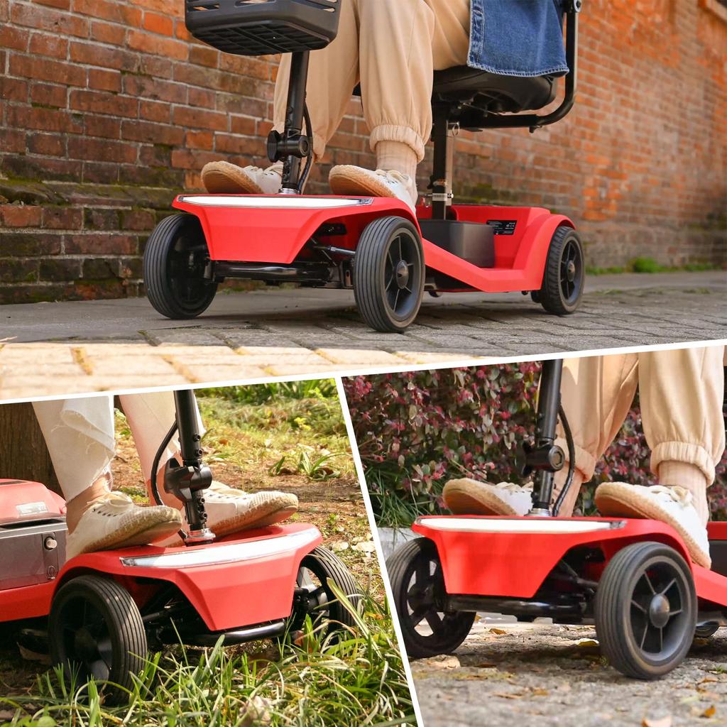 SWEETRICH S2 foldable mobility scooter,250W motor,12Ah lead-acid battery,6km/h,maximum range of 15km, maximum load capacity of 150kg.
