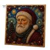 Seasonal DIY Art Supplies Xmas Faux Pearl Kit, Santa Claus Reindeer Painting Calming Hands On Hobbies Sparkling 3D Festive Wall Craft Kit for Adults,