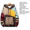 Men Autumn Hoodie Color Matching Thin Fleece Hooded Long Sleeves Oversized Keep Warm Big Pocket Casual Spring Hoodie for Daily Wear