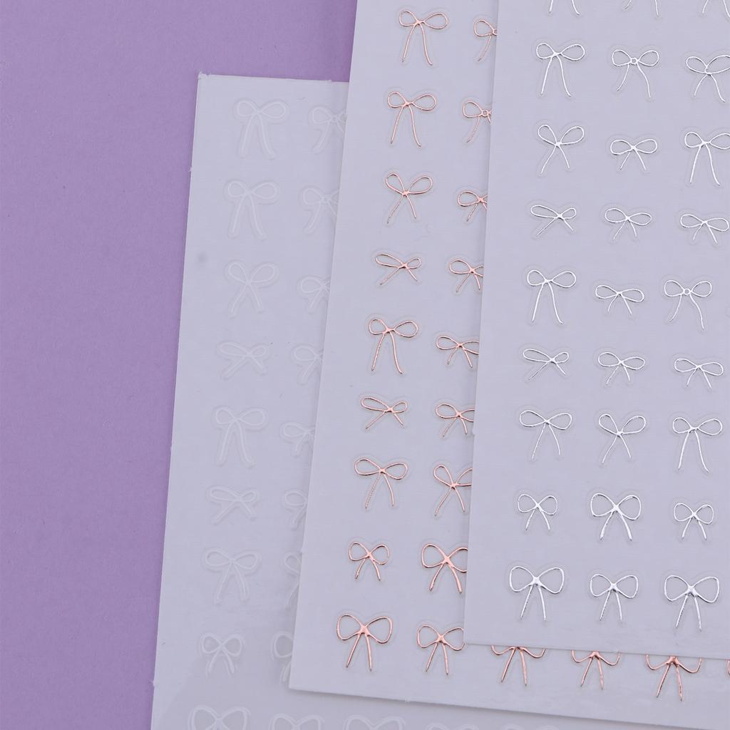 Schleifen-Nagelsticker für Nagelkunst 3D Schleifen-Nagelkunststicker für Nageldesigns Nagelaufkleber Nagelkunst-Dekorationszubehör