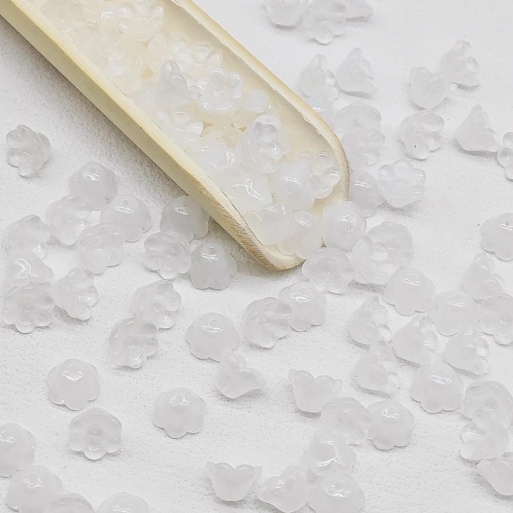 50pcs/set Accessories Bellflower Glass Beads Glass Beads Trumpet Flower Shape Glass Beads  Women