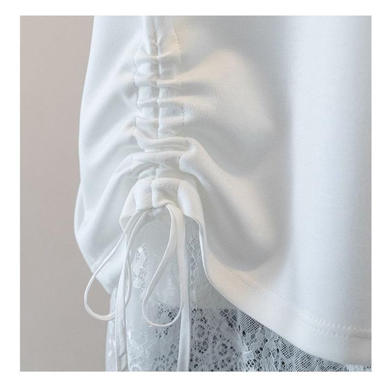 T-Shirt for Women Summer Plus Size Long Sleeve Top Round Neck Casual Stretch Loose-Fit T-Shirt