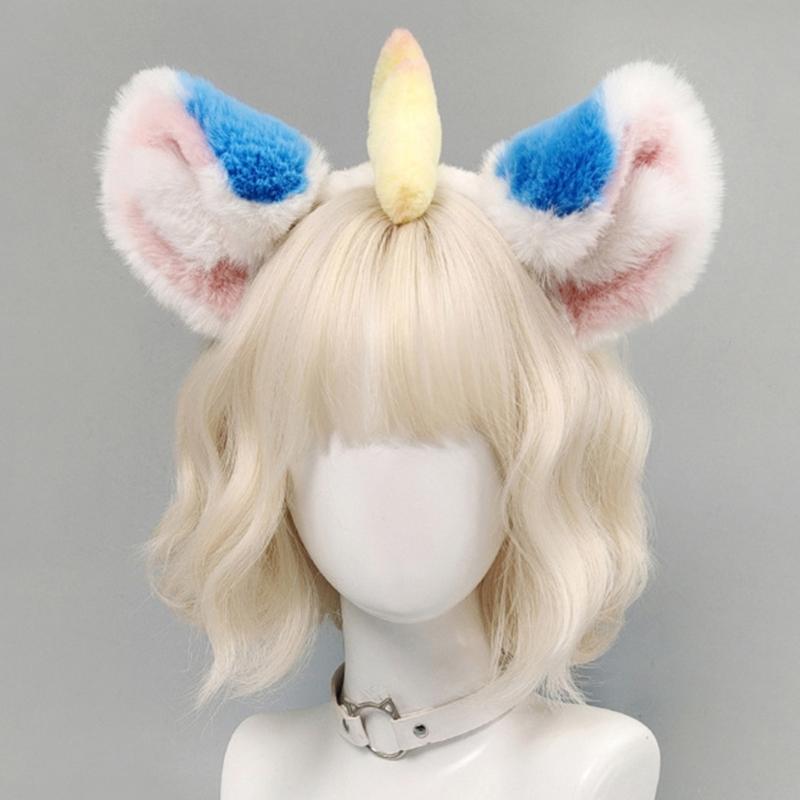 High Elasticity Plush Headbands Featuring Cute Mythical Ears Face Washing Soft Material Sensitive Skin Friendly