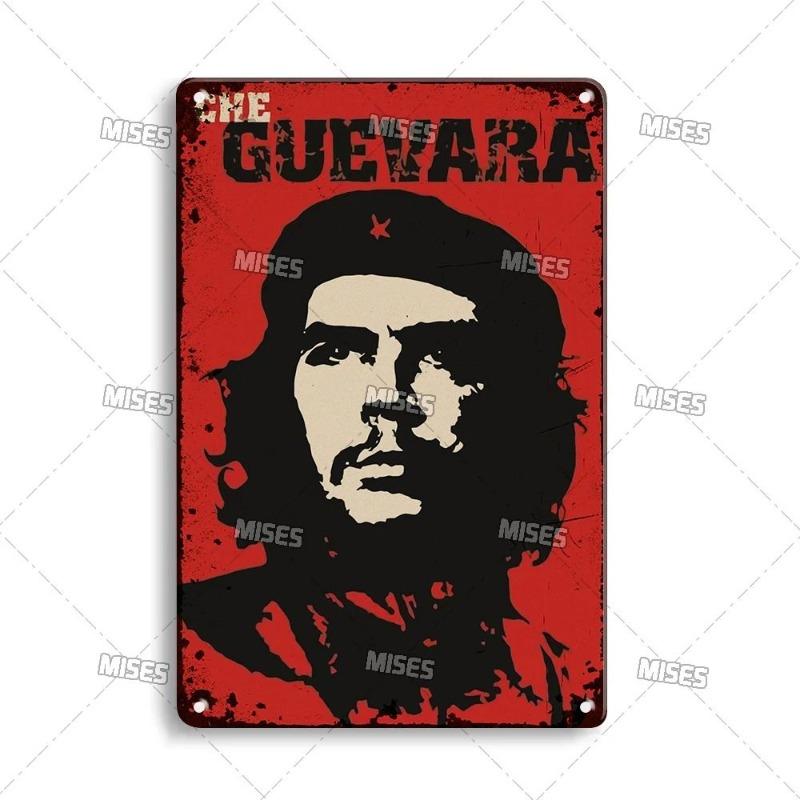 Che Guevara Metal Poster, Vintage Revolutionary Wall Art