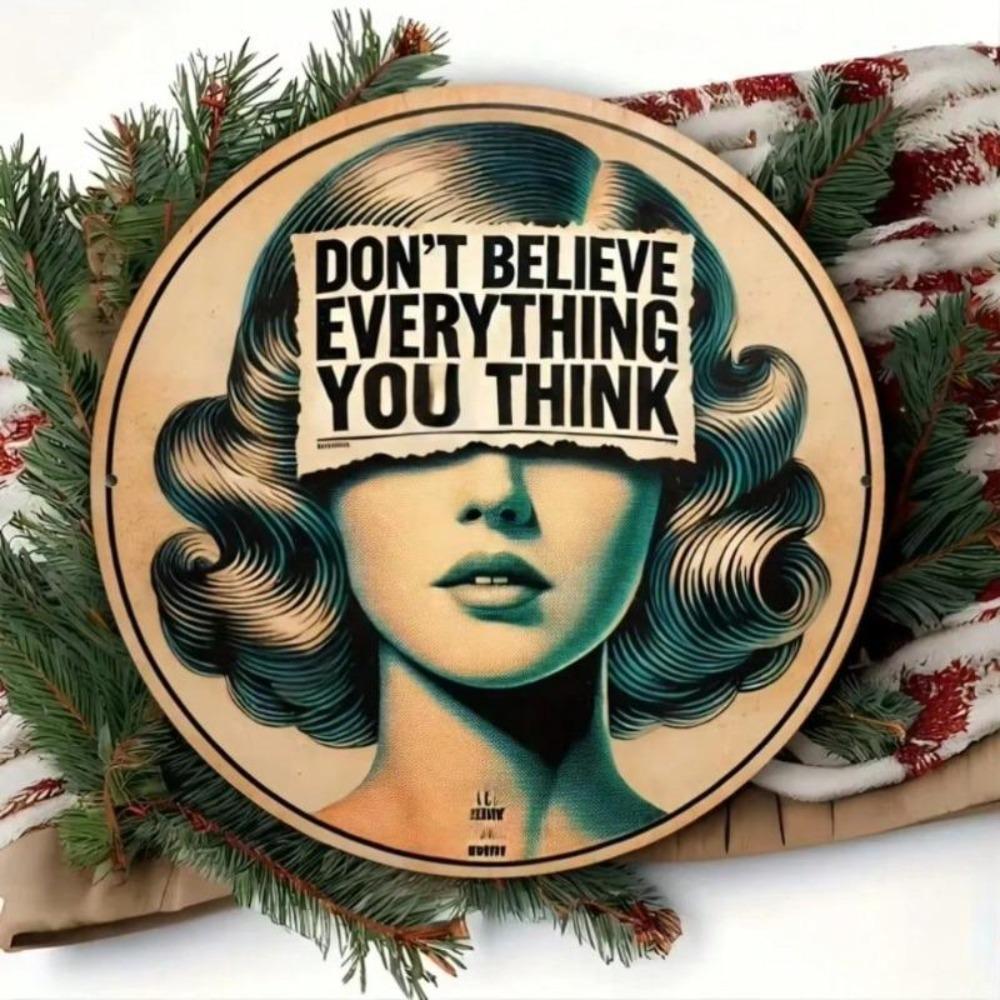 Vintage Brass Metal Wall Art Sign Quote Room Decor Home Office Gift