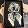 2026 Paisley Print Square Scarf for Women with 70cm Soft Satin Bandana Thin Neck Scarf Mature Style Sunscreen Headscarf Hijab