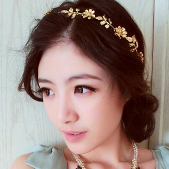Women Elegant Baroque Leaf Flower Elastic Headband Hair Band Party Beach Gift