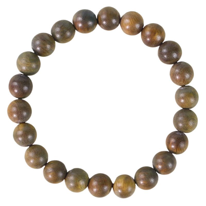 Exquisite 8MM Green Sandalwood Bracelet for Women: Naturally Fragrant, Color-Changing In Light