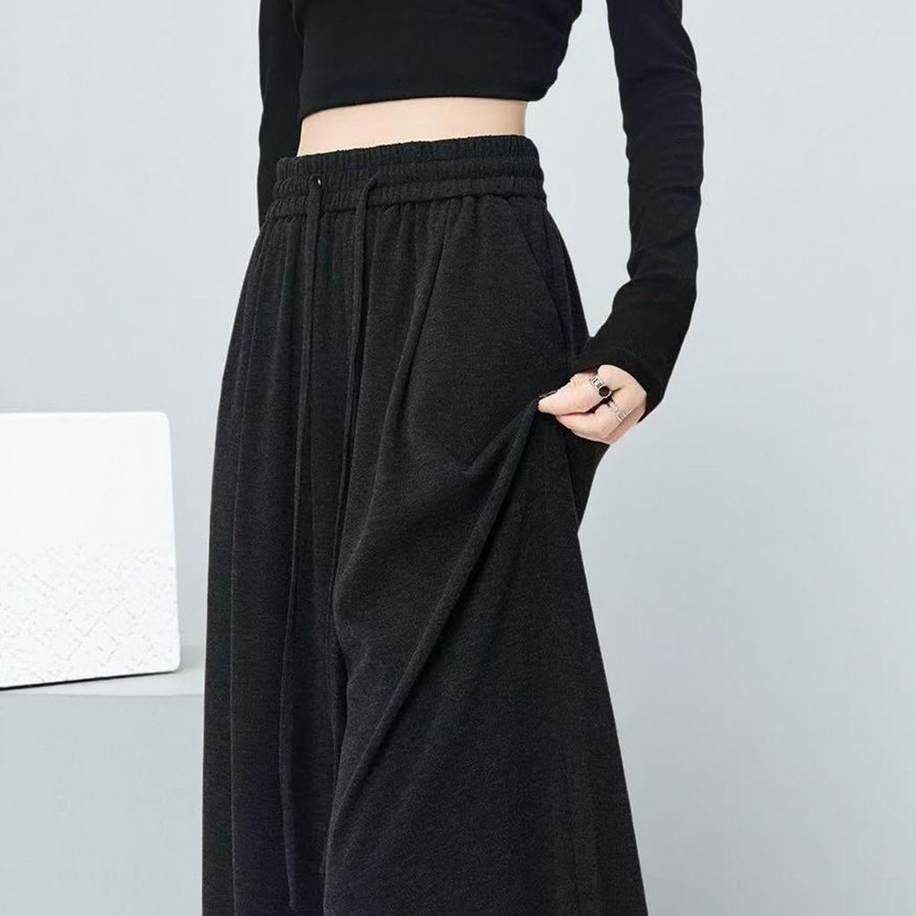 Women's Summer 2026 Ice Silk High-Waist Narrow-Legged Loose Pants