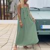 Casual Effen Losse Jurk Voor Dames Sexy Mouwloos Spaghetti Bandjes Rugloos Vetersluiting Avondjurk Femme Vakantie Strandfeest Kleding Nieuw