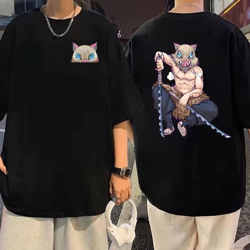 Hot Anime Hashibira Inosuke Cartoon Demon Slayer T Shirt Summer Fashion Casual Short Sleeve Round Neck Top Women Men Tee Hip Hop