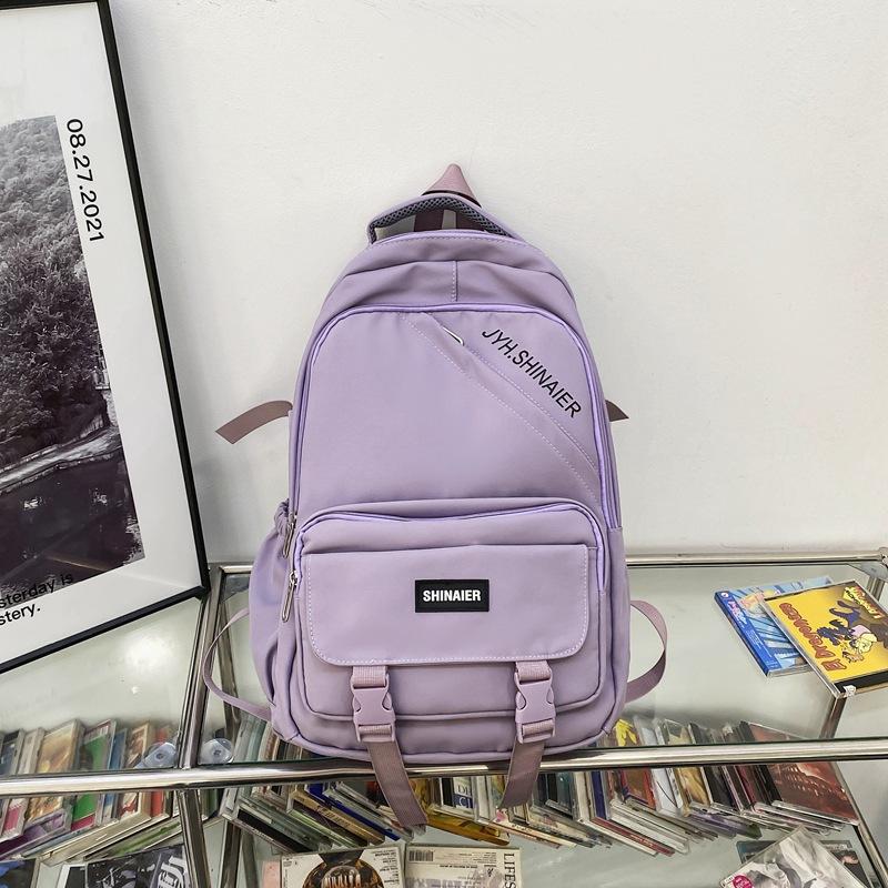Backpack simple large capacity waterproof fabric travel backpack leisure junior high school student high school student schoolbag