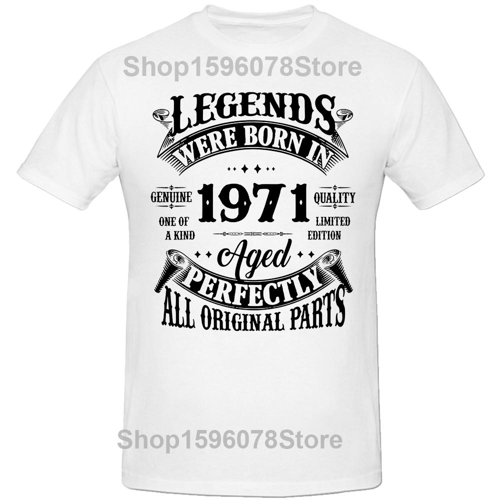 53th Birthday Vintage Legends Born In 1971 53 Years Old T Shirt Streetwear Short Sleeve Gifts Summer Style T-shirt Mens Clothing