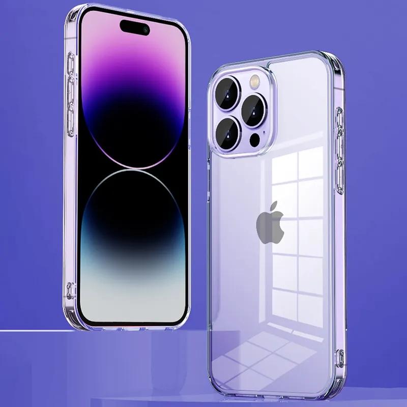 TPU şeffaf telefon kılıfı iPhone 15 14 13 12 11 Pro Max XR XS Max Ultra ince yumuşak arka kapak iPhone 15 14 13 11 Pro Max 8 7 artı kılıf