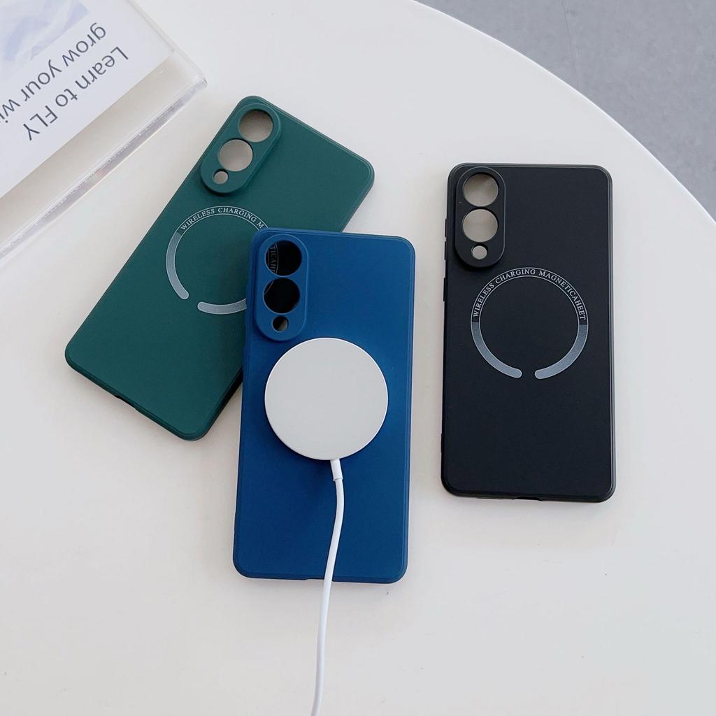 Suitable for Samsung S25Edge Mobile Phone Case Rubik's Cube Liquid Magnetic S24Ultra Full Inclusive Anti Fall S23plus
