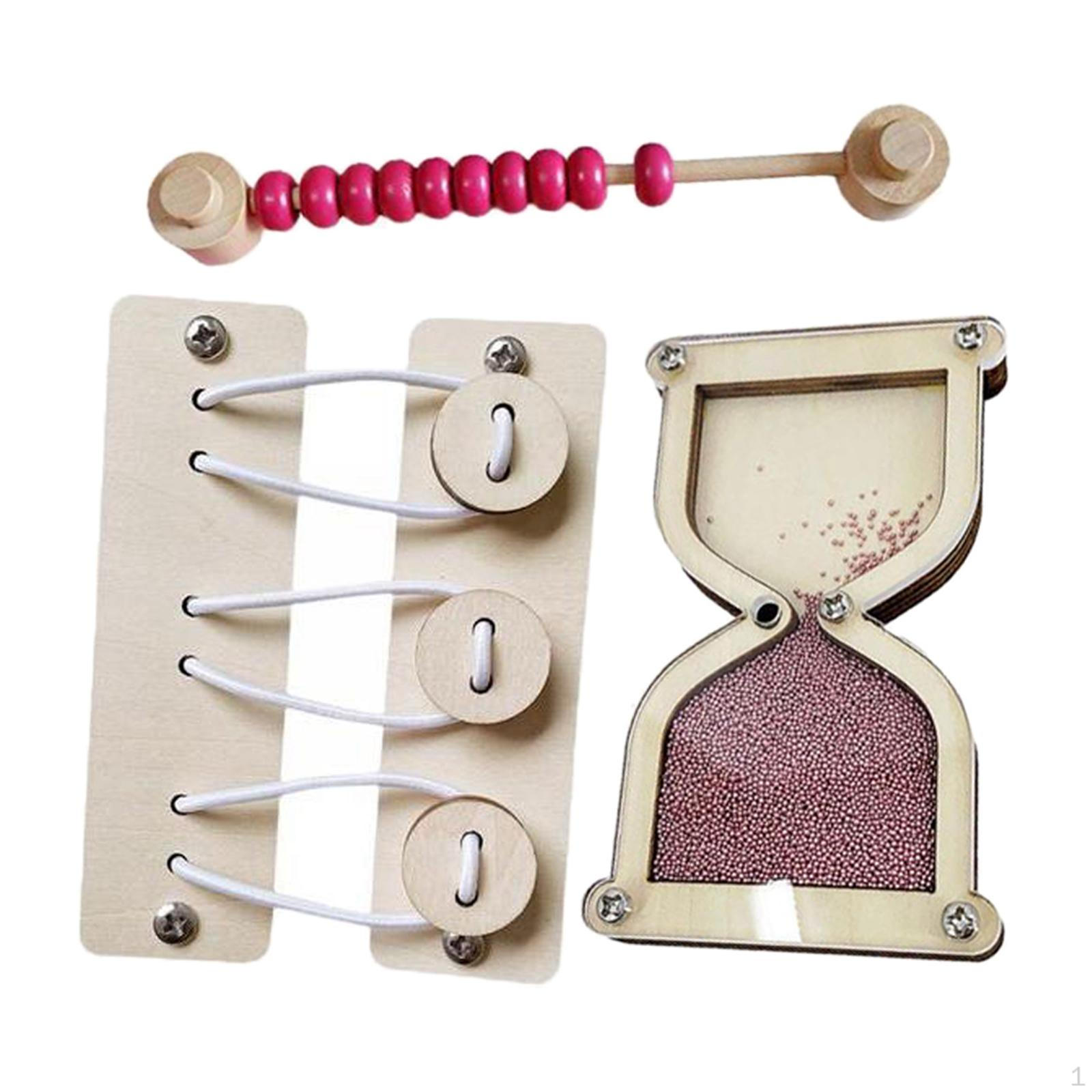 

3x Busyboard Toy Early Educational Hourglass and Abacus Bead Button