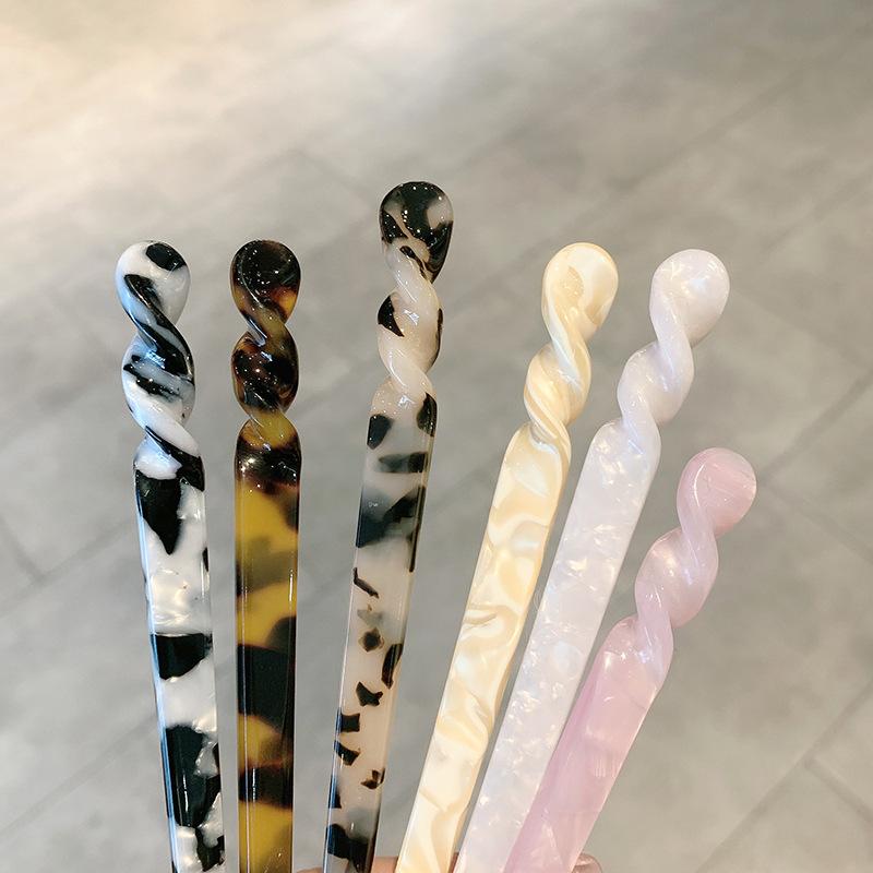 Chinese Style Hair Sticks Vintage Acetate Resin Chopstick Women Hairpins Clip Pin Headwear Wedding Jewelry Accessories Gifts