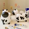 Cow Tissue Box Cover Large Capacity Universal Multifunctional Desktop Lovely Cow Shape Tissue Paper Case with Toothpick Dispenser