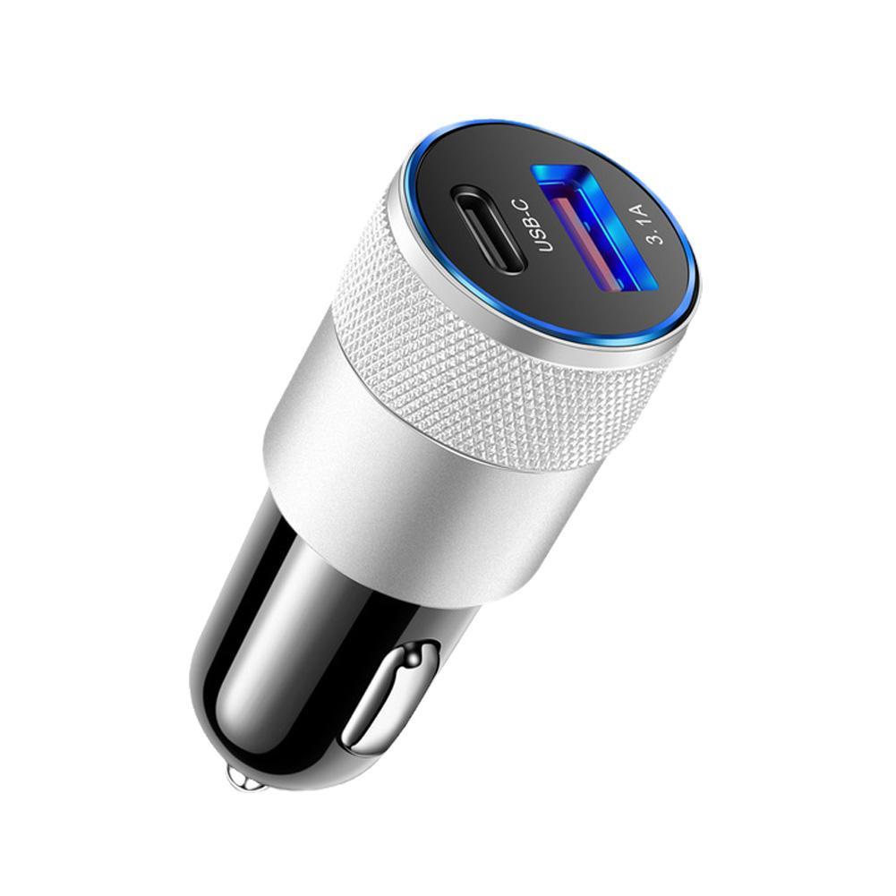 USB Quick Car Charger 12W 3.1A Type C PD Fast Charging Phone Car Adapter for Iphone 13 12 11 Pro Max Honor M4J1