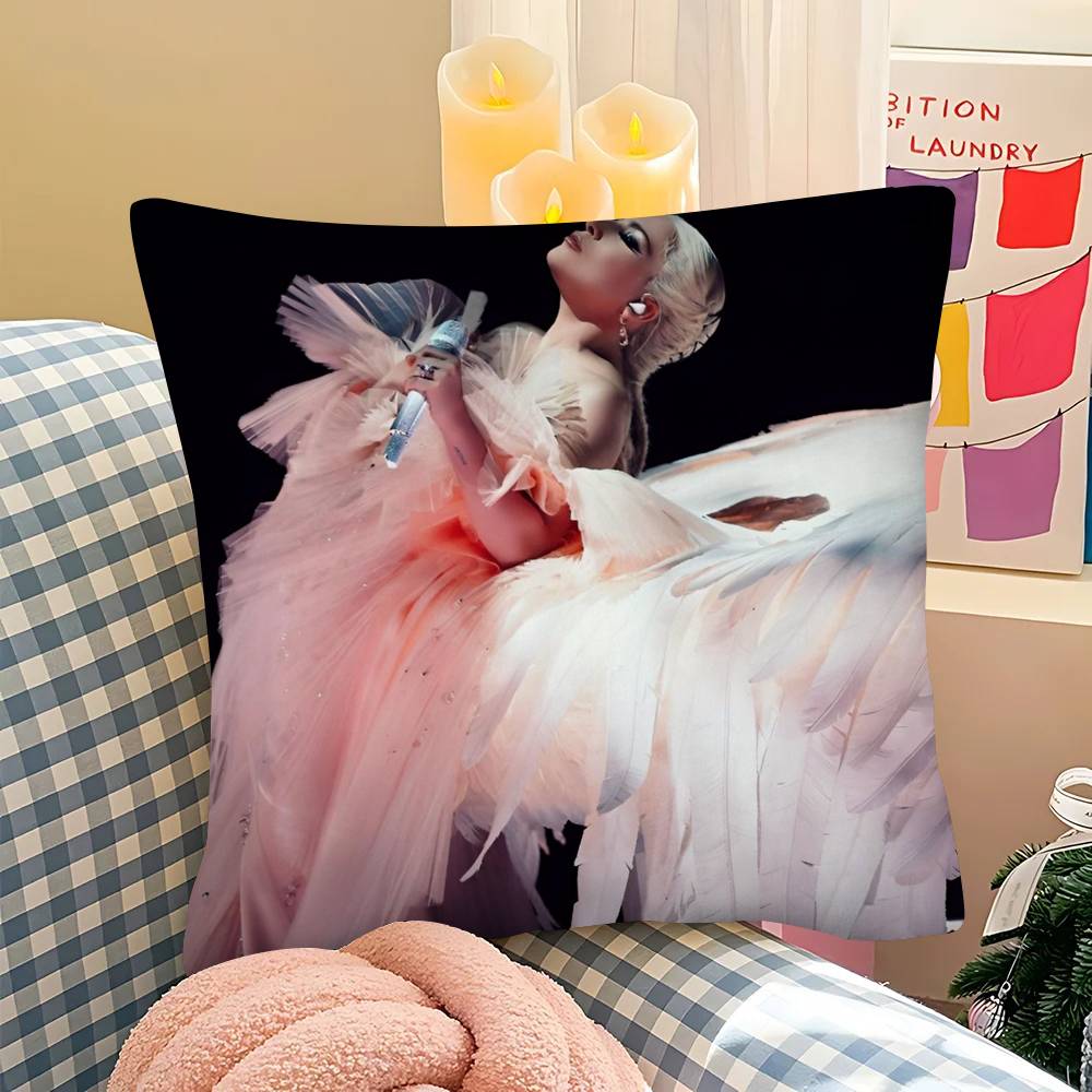 Singer L-Lady Gaga Mayhem Pillow Case Square Pillow Bedroom Sofa Leisure Comfort Cushion Car Living Room Home Decoration