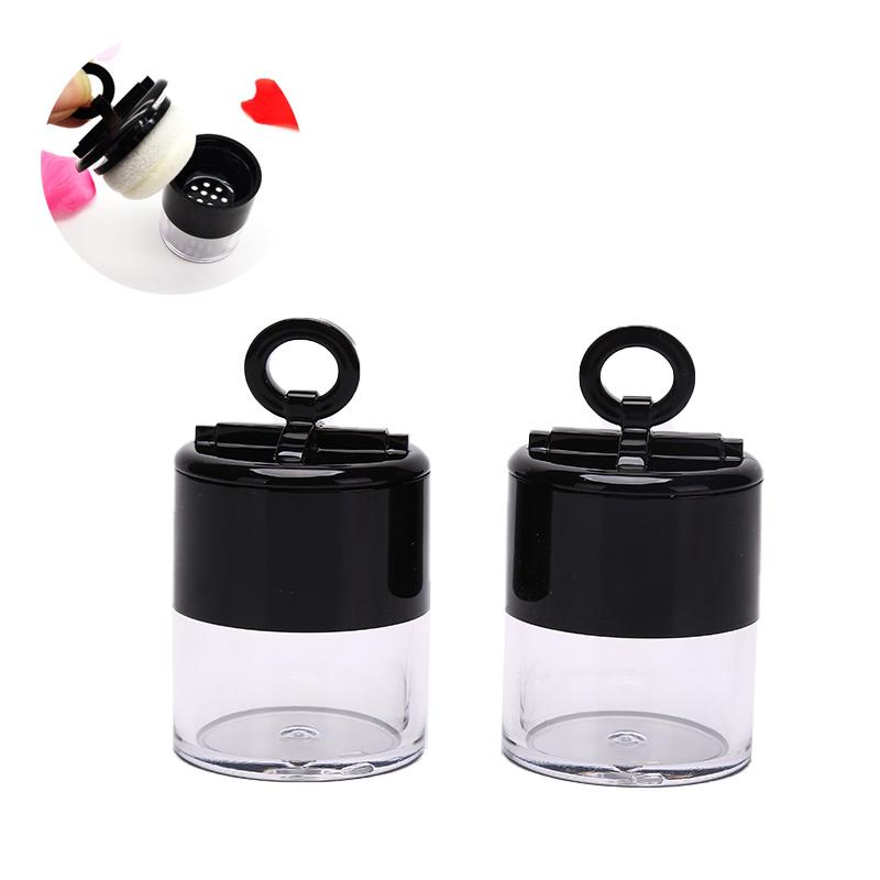 10G Portable Plastic Empty Loose Powder Box Makeup Jar Container With Puff