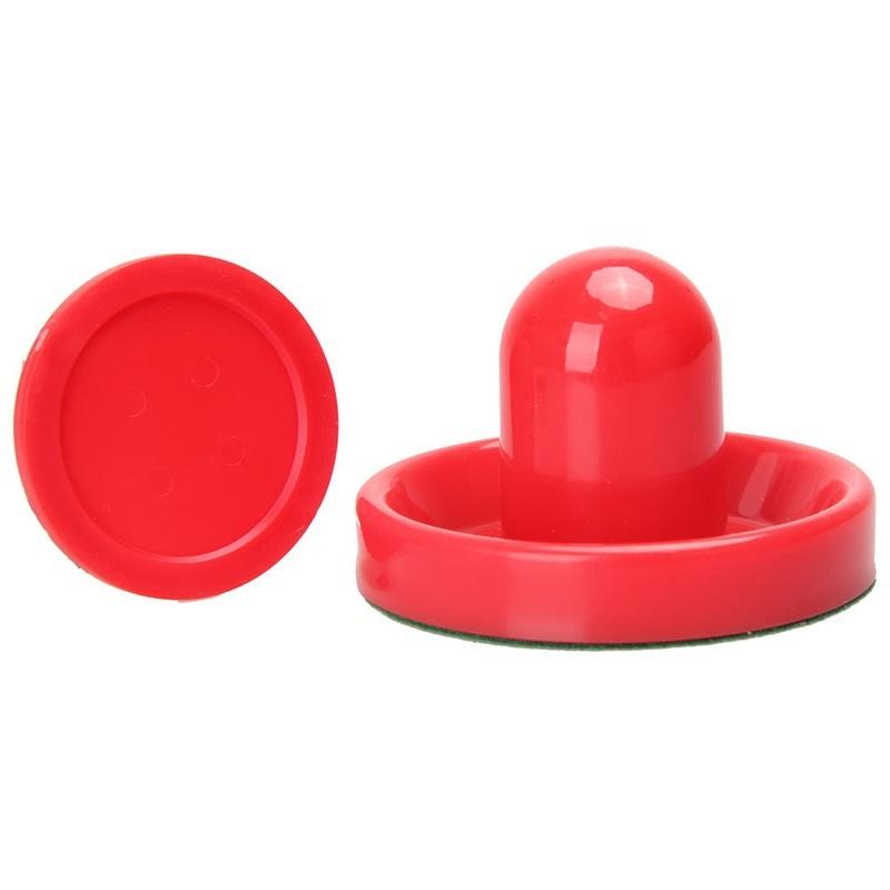 4 Stücke Air Hockey Tisch Goalies mit Puck Filz Pusher Griffe Mallet Grip Rot 96mm