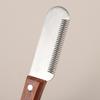 Pet Mat Tangles Removing Stripping Knife Stainless Steel Tool with Wooden Handle for Long Hair Cat Dog Grooming