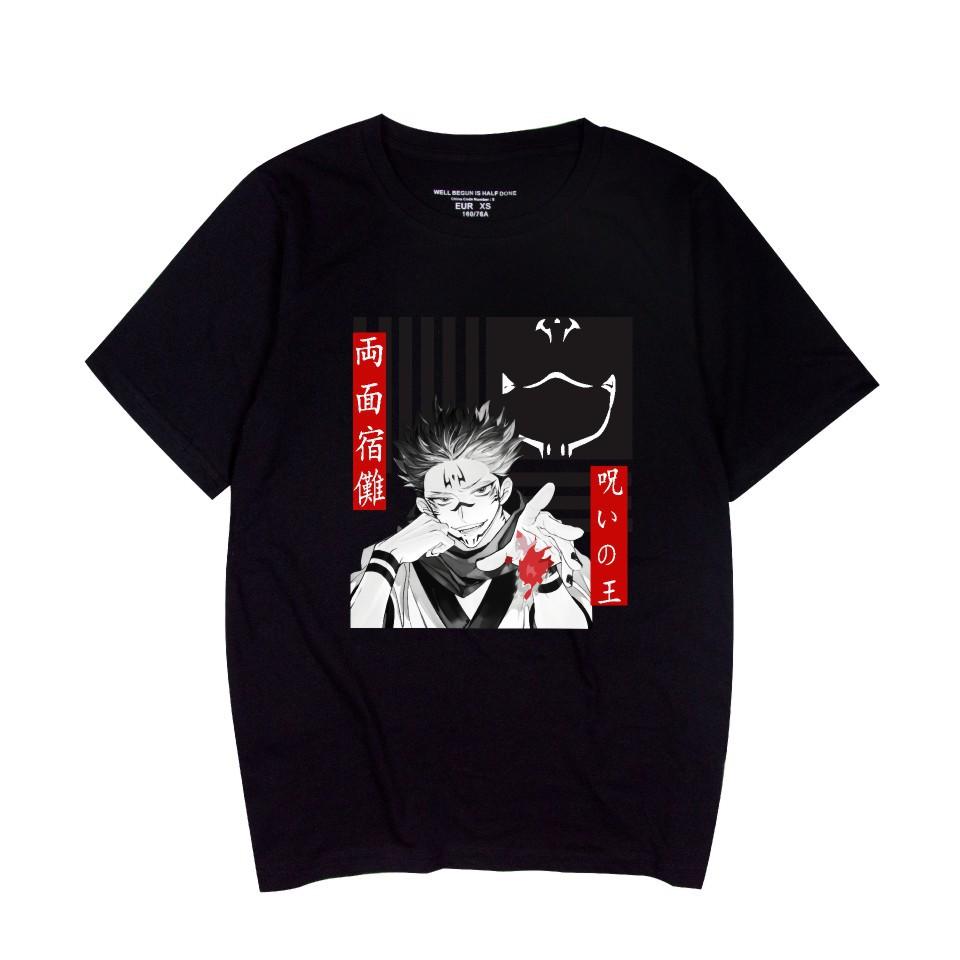 

Jujutsu Kaisen Anime Print T Shirt for Men Fashion Clothing Short Sleeve O-neck Tops CartoonT-shirts XS чёрный