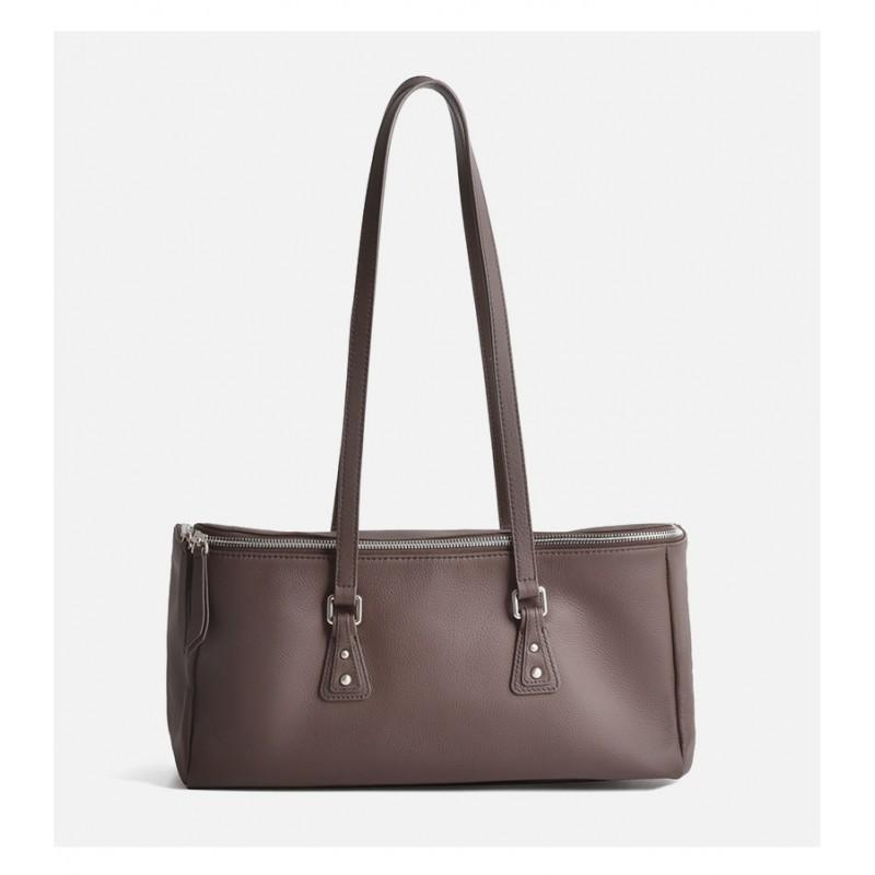 Korean Minimalist Trend Lazy Style High-end Feel Hand-held Bill Of Lading Shoulder Bag Light Luxury Texture Top Layer Cowhide Women's Armpit