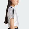 Adidas Originals Adicolor Teamgeist Fashion Simple Beautiful Trendy Solid Color Striped Short Sleeve Raglan T-Shirt Women Tops White JD0269