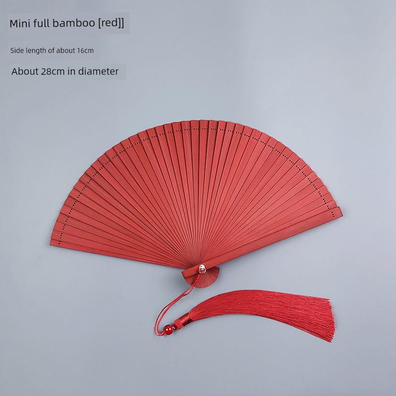 Cut Out 5-Inch Chinese Style Chinese Ancient Style Red and Black Folding Fan