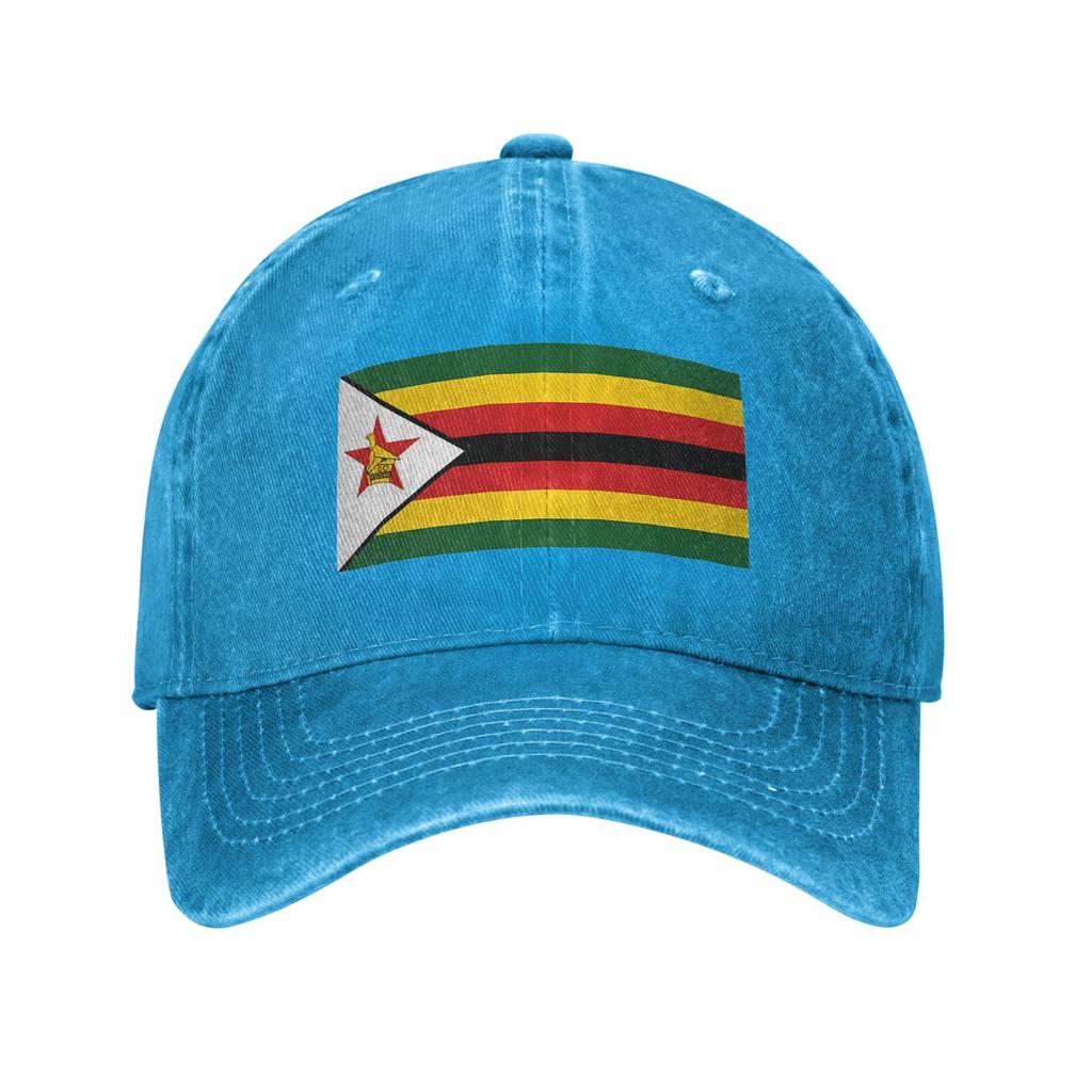 Sommer Simbabwe Flagge Baseballkappe Sonne Sonnenschutz-Design Gewaschene Trucker-Kappe Unisex Unisex Lässig Wandern Angeln Baseballkappen