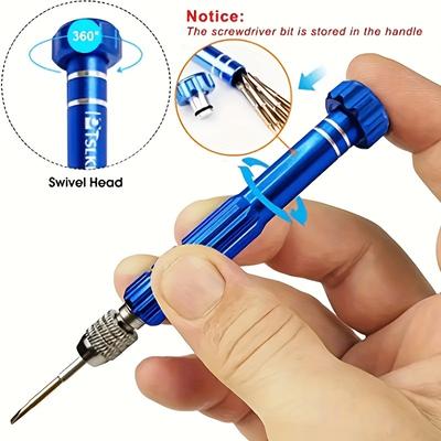 A Set of 6 Multi-functional Small Screwdriver, Glasses Screwdriver, Mini Glasses Screwdriver Repair Tool Set, Screwdriver Set, Suitable for Glasses