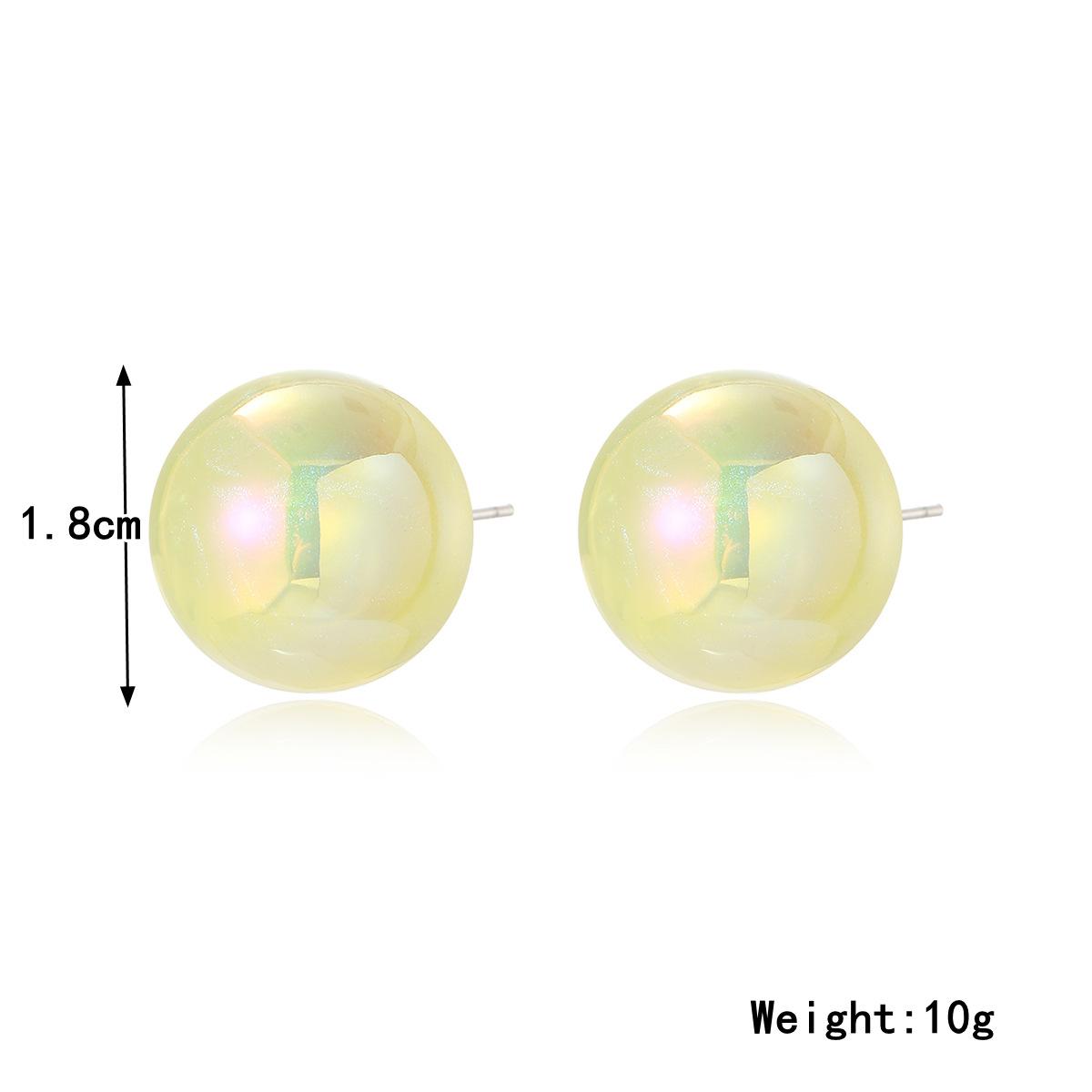 

Accessories Colorful Acrylic Mermaid Ji Earrings Light Luxury Premium Acrylic Round Bead Earrings