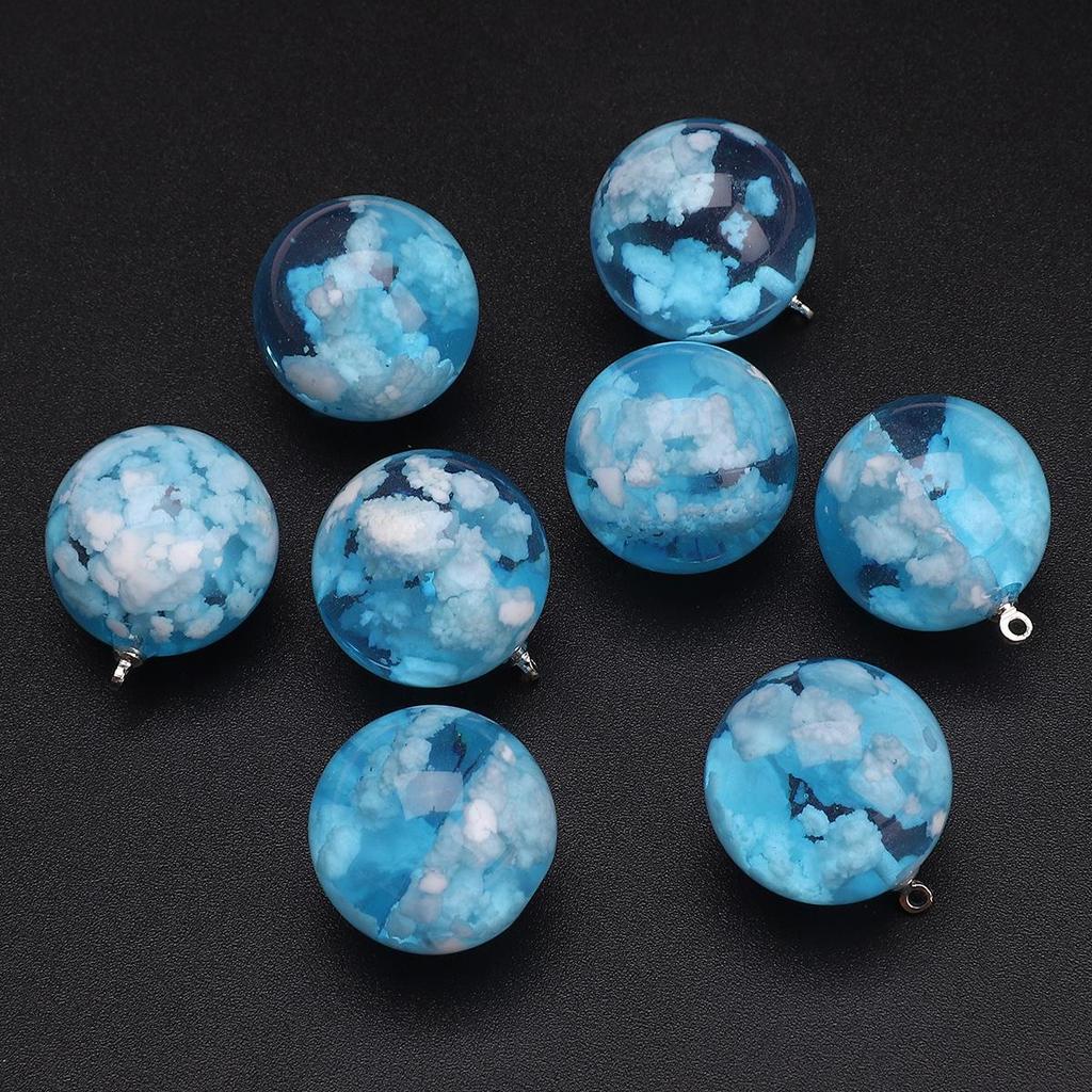 Handmade Resin Bead Set for DIY Bracelets & Necklaces - Moon, Round & Loose Beads, Jewelry Accessories