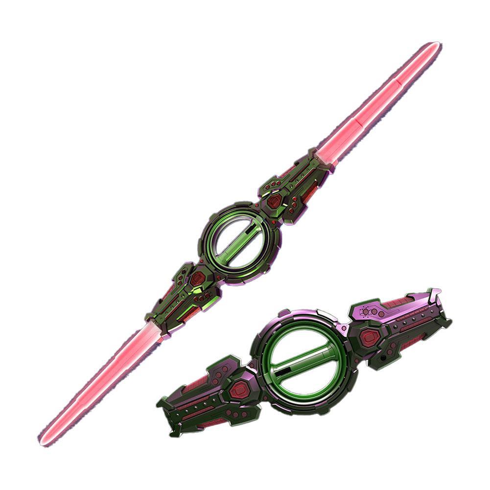 Cool Double-edged Lightsaber With Telescopic Bearings Rotating Cool Lighting And Sound Effects A Boy's Toy Gift