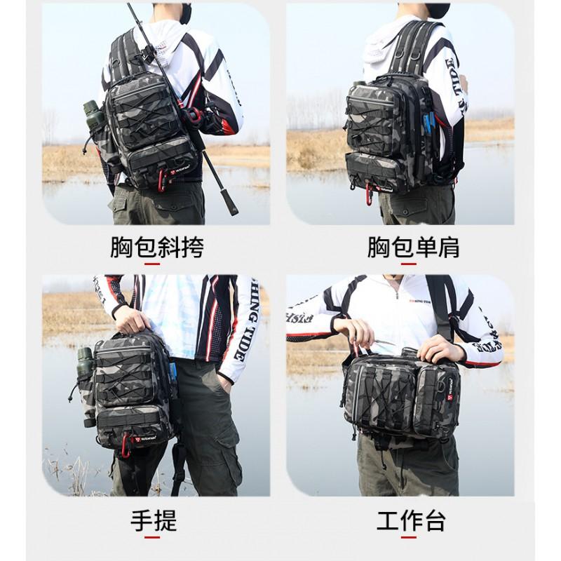 Waterproof Multi-Use Fishing Tackle Backpack With Rod Compartment Freshwater Saltwater Angling