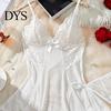Women Nightgown Plus Size Sexy Babydoll Nightdress for Women, V Neck Lace Soft Sleepwear Sheer Mesh Nightgown, Spaghetti Strap Chemise Slip Dress with