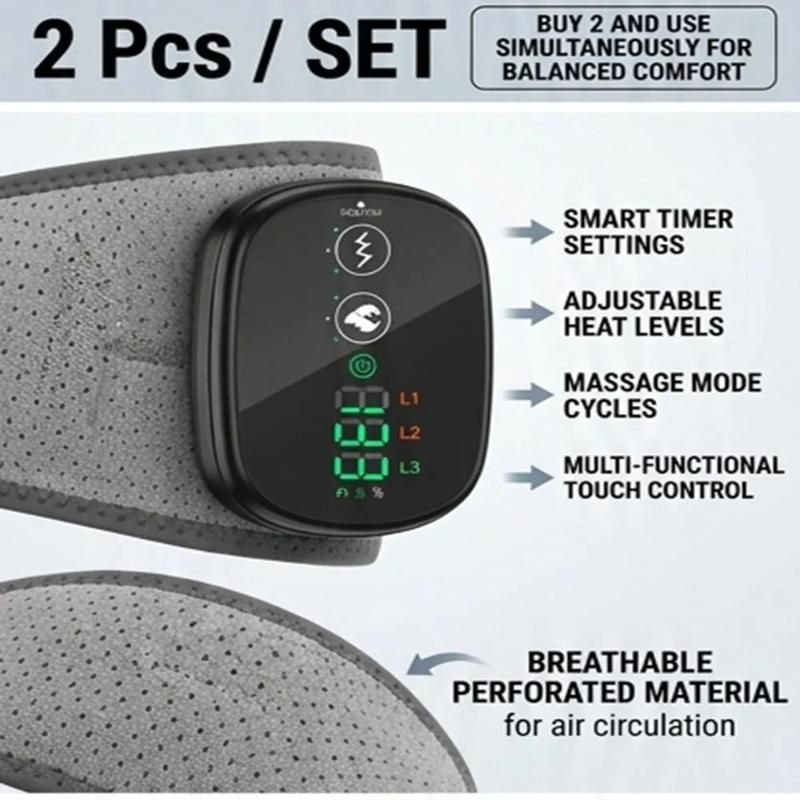 Touchscreen Smart 5000mah Electric Heated Vibrating Shoulder Massager Brace Support Wrap Breathable Perforated Wireless Rechargeable 3-speed Massage