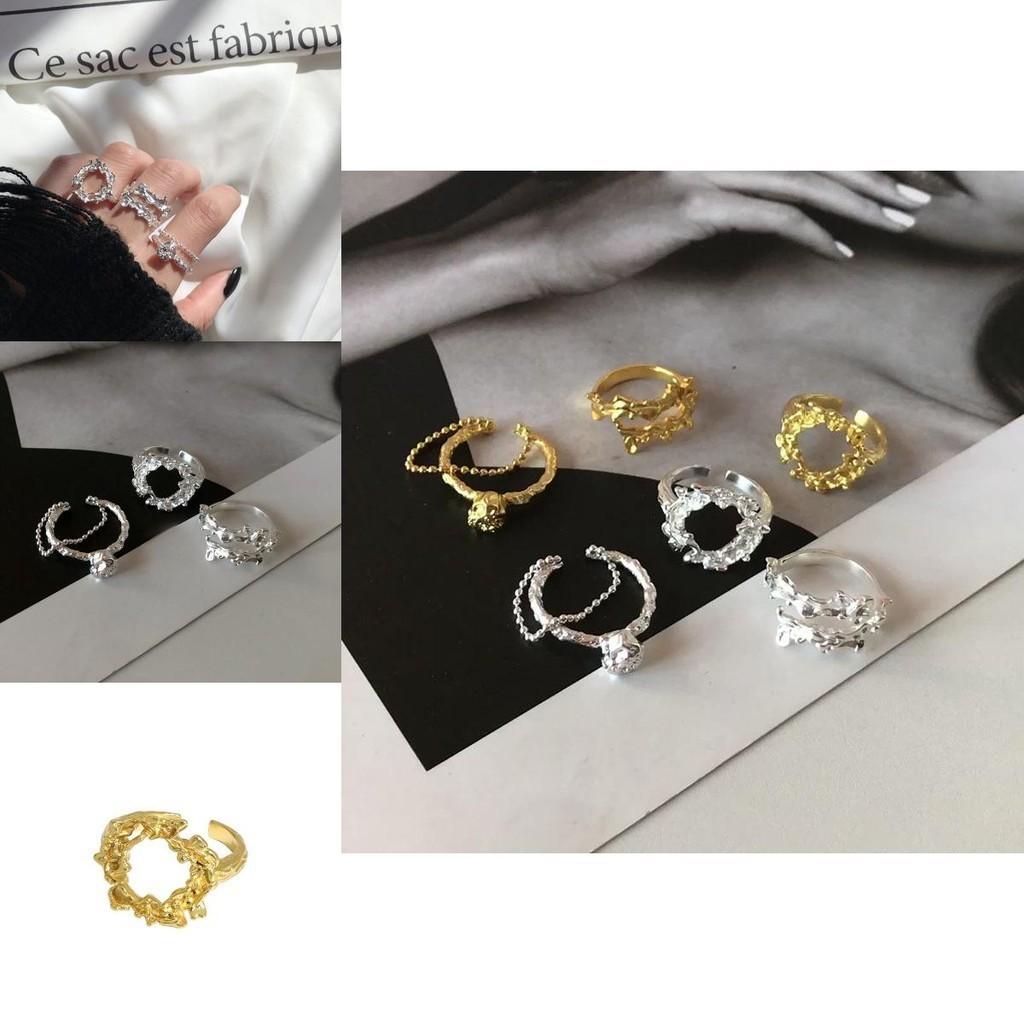 Stylish Copper Geometric Ring For Women With Adjustable Open Design And Trendy Elements