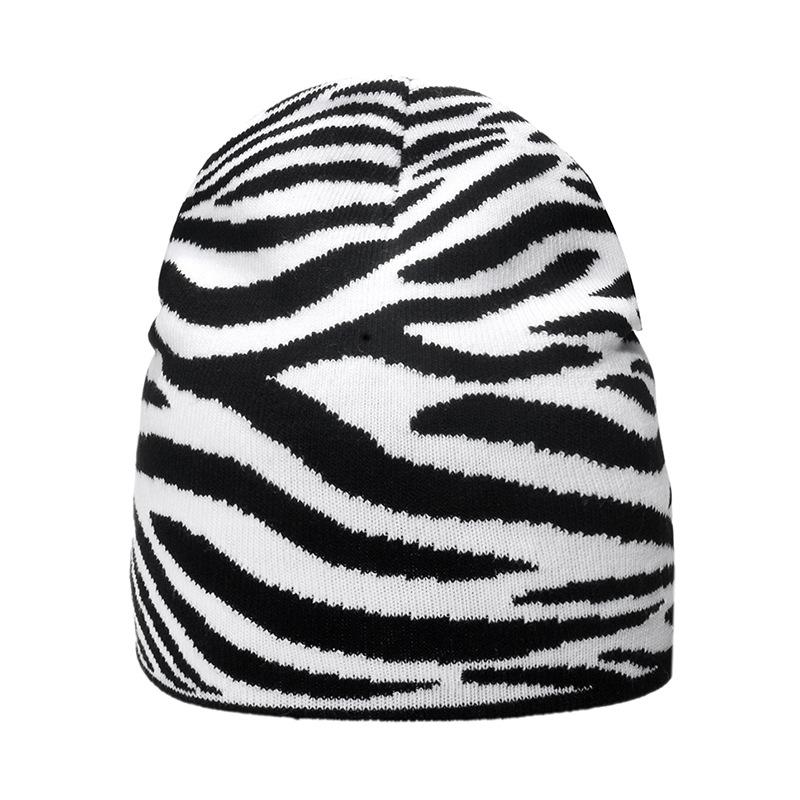 Cow Plaid Zebra Leopard Print Knitted Hat Pullover Hat Female Male Autumn and Winter Warm Wool Hat Cold Hat Female