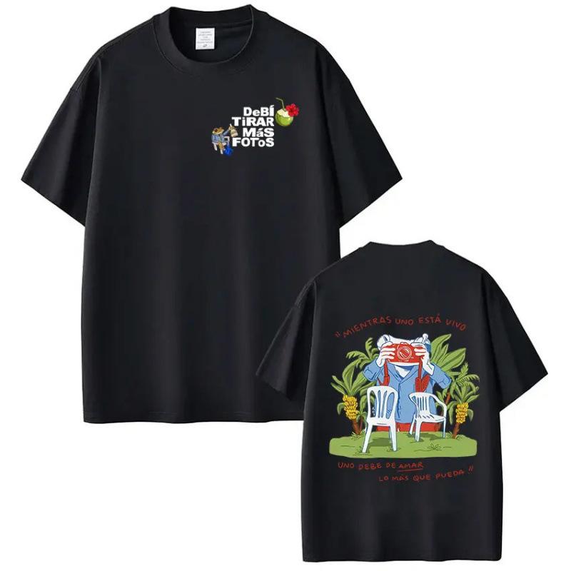 Fashion Women s T-Shirt Rapper Bad Bunny T-shirt Debi Tirar Mas Fotos DT S чёрный
