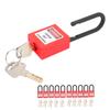 10 Sets 38mm Lockout Lock Dustproof Nylon Industrial Engineering Insulation Security Tool for FactoriesRed