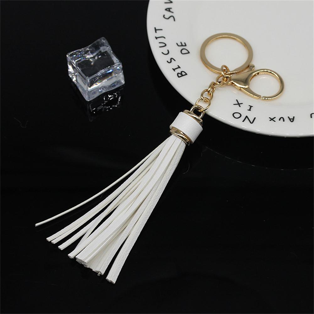 Модный простой кожаный брелок с кисточками для женщин — фото 6