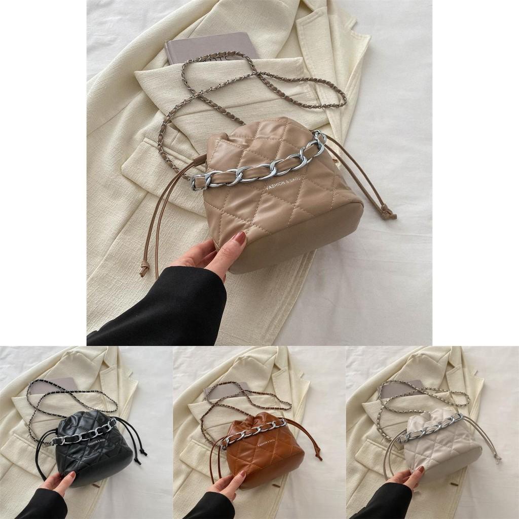 Fashionable Spring New Microfiber Bucket Bag With Stylish Quilted Design For Women