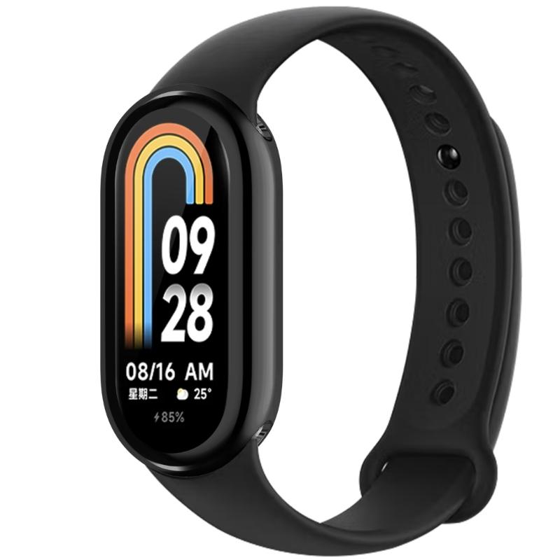 Soft TPU Screen Protector Housing Compatible for Mi-Band 8 Scratched Resistant Protective Cover Bumper-Shell Shockproof