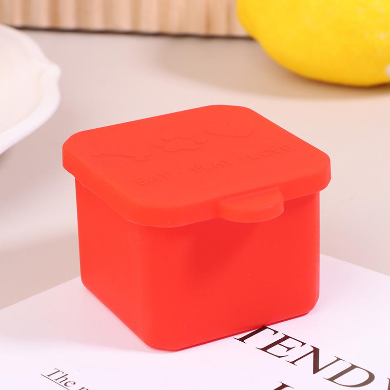 Silikon-Bento-Box, Gewürz-Organizer, Saucen-Teilerbecher mit Deckel, quadratisch, rechteckig, Gewürz-Aufbewahrungsbox, wiederverwendbare Lunchbox für Kinder