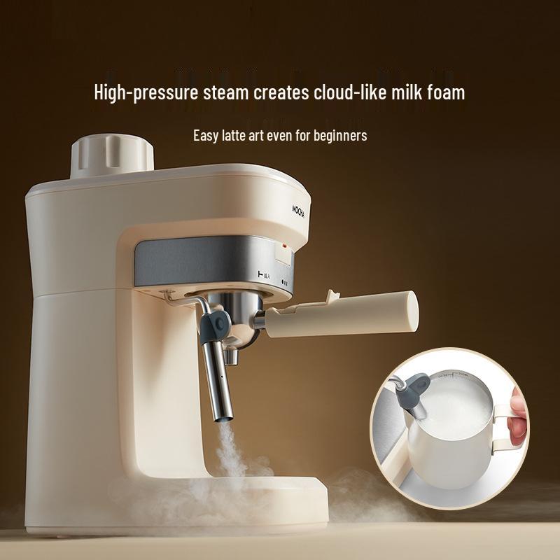 Italian Moka Pot: Semi-Automatic Coffee Maker for Home or Office with Manual Grinding and Brewing.