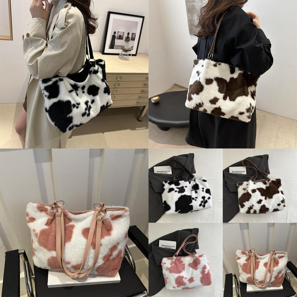 Stylish And Chic Tote Bag For Women With Plush Material And Unique Aesthetic Design